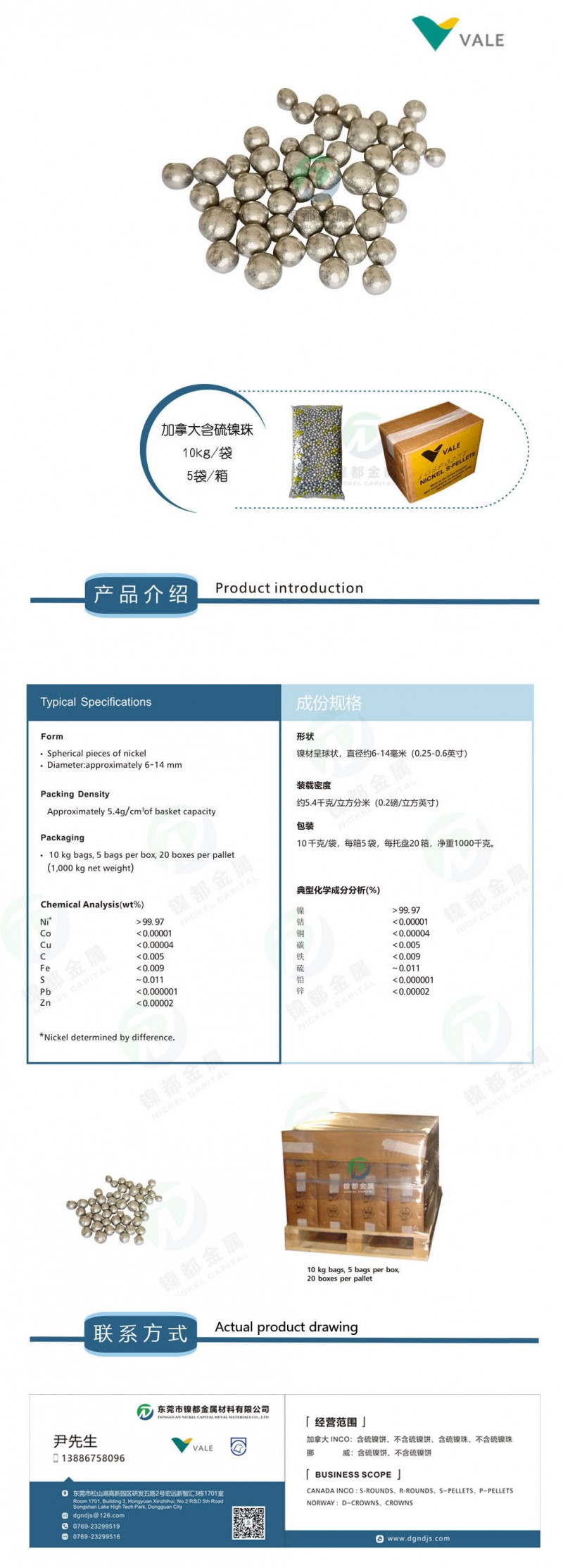 加拿大含硫镍珠详情图